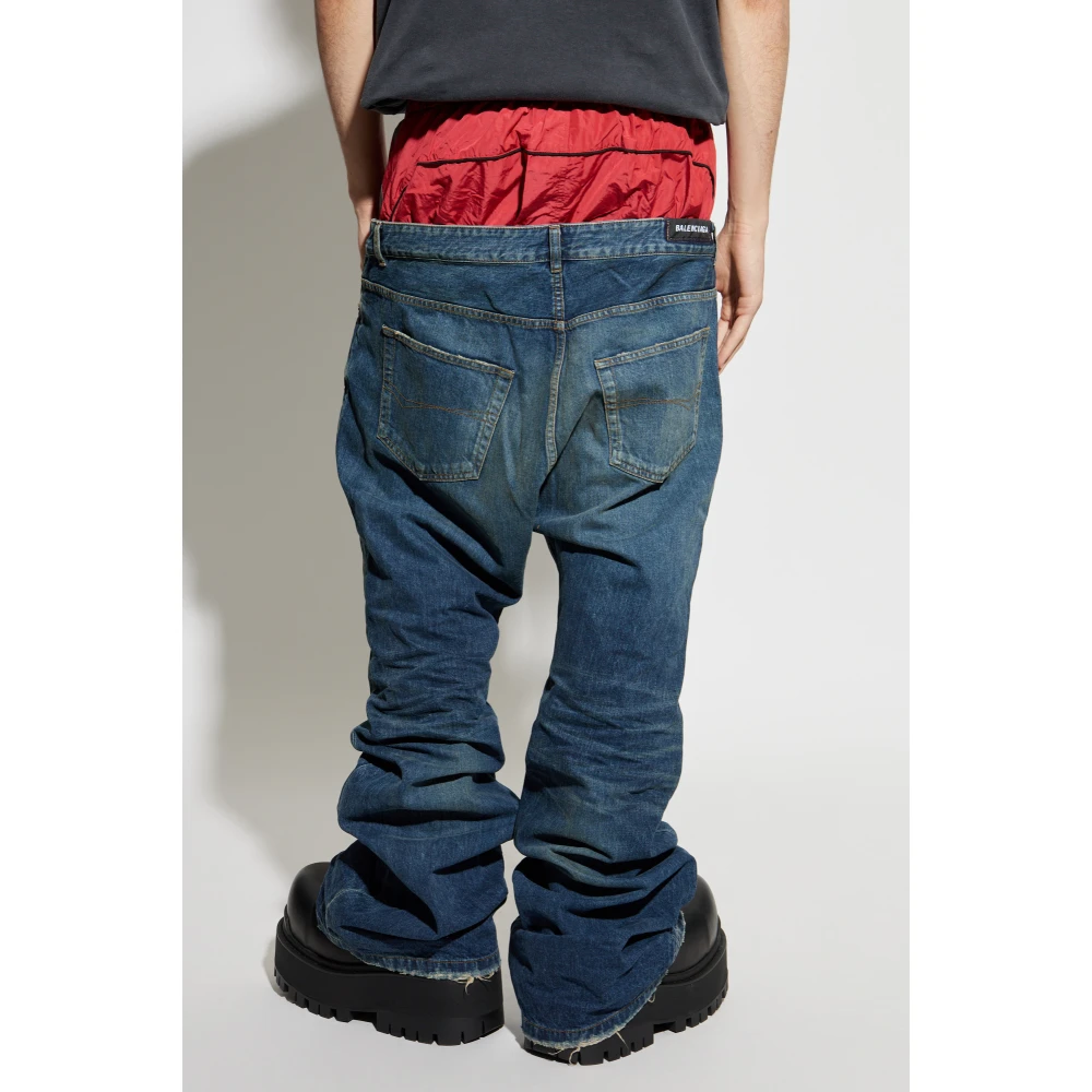 Balenciaga Jeans met decoratieve inzet Blue Heren