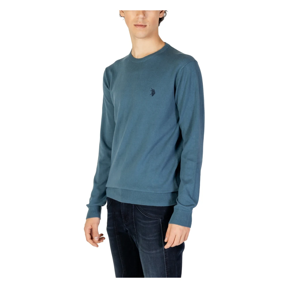 U.s. Polo Assn. Heren Lange Mouw Gebreide Trui Blue Heren