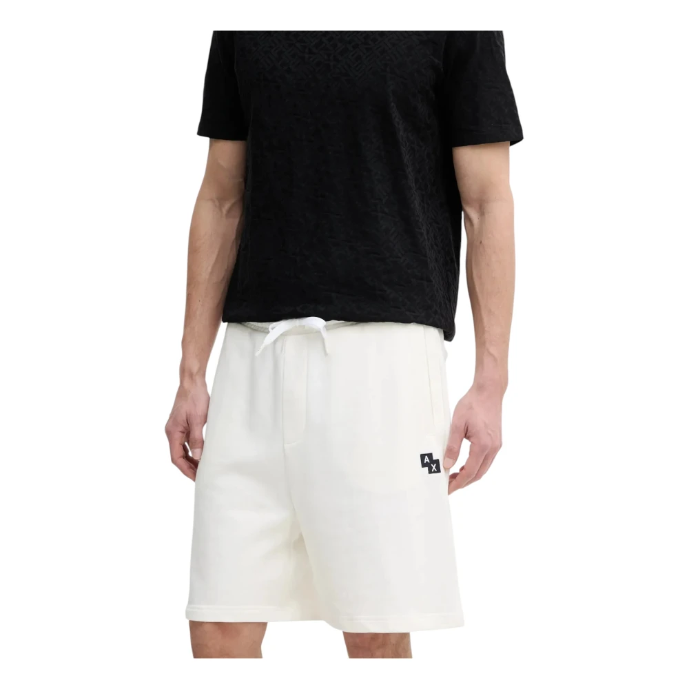 Armani Exchange Casual Shorts, Male, L, Logo Shorts White