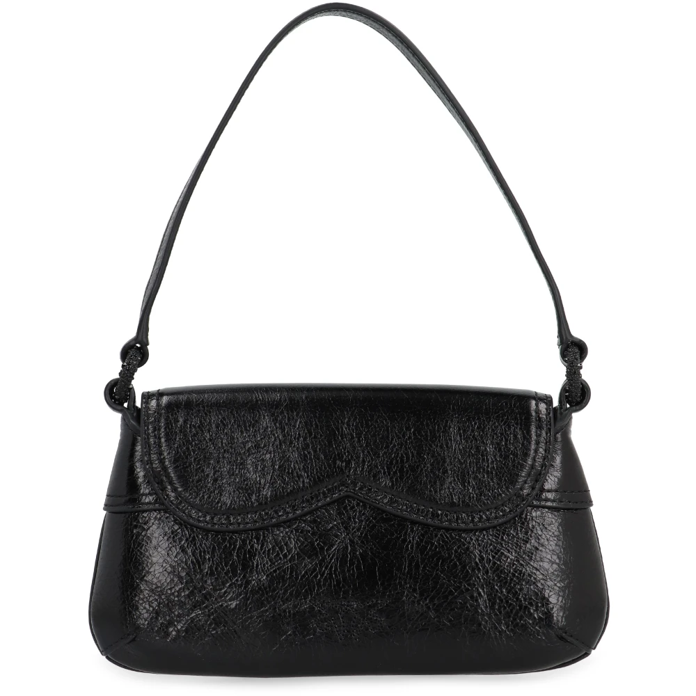 pinko Vintage Leren Tas met Magnetische Flap Black Dames