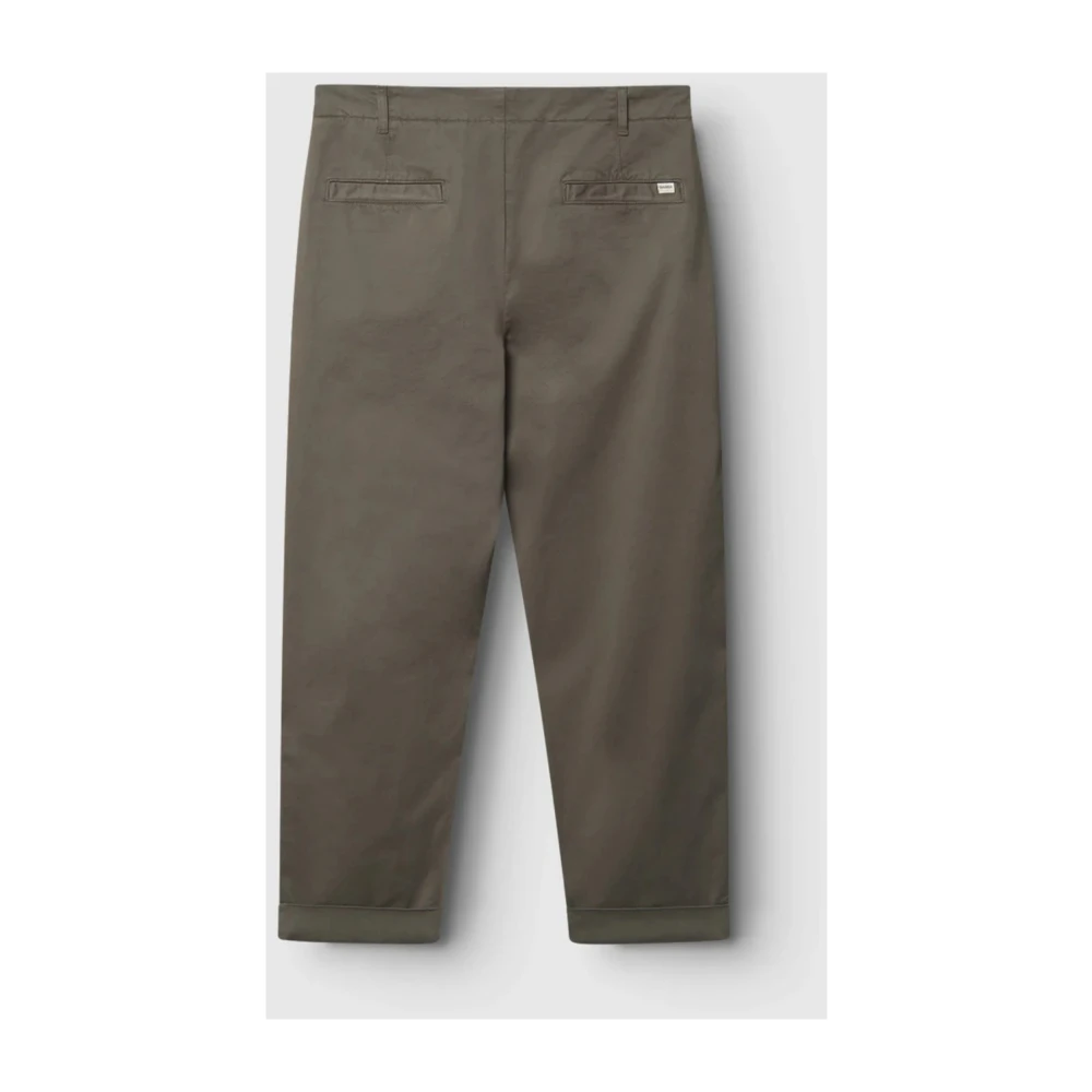 Gabba Bruine Geplooide Chino Broek Brown Heren