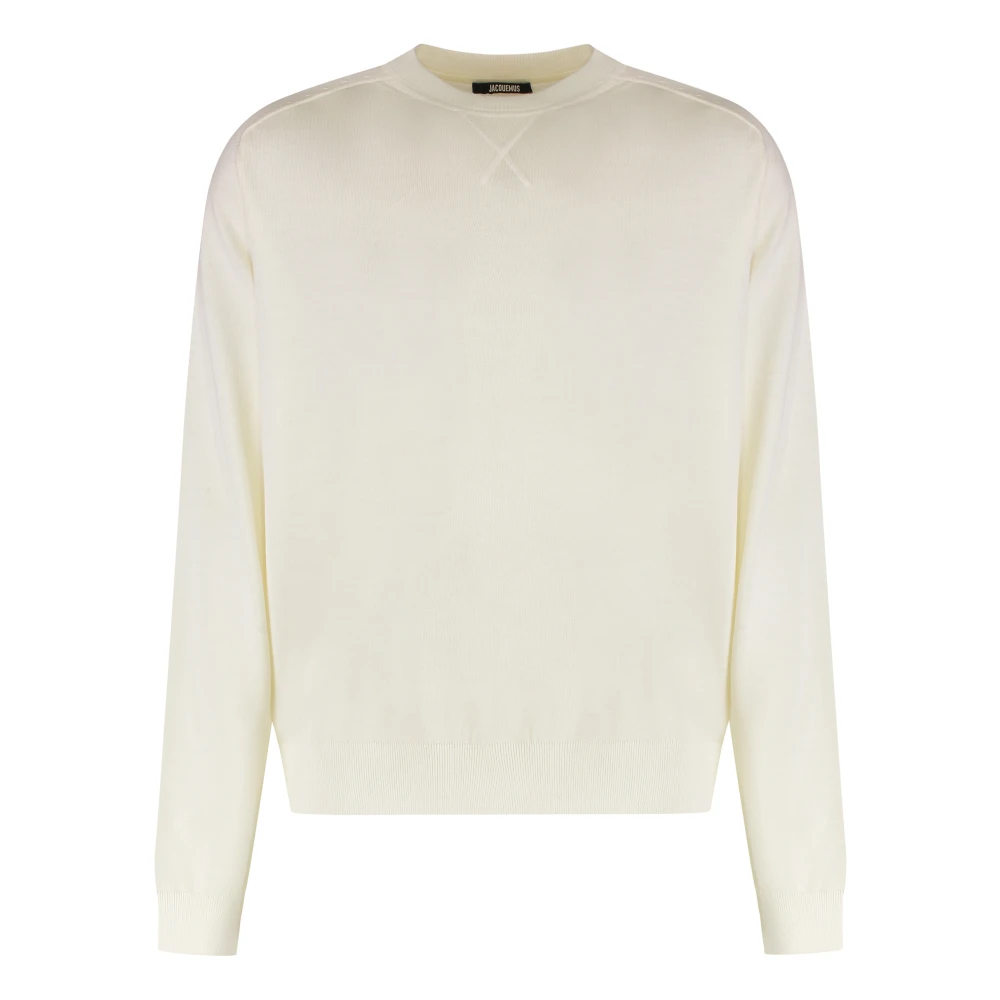 Jacquemus Men's Beige Embroidered Jumper - Round-Neck Knitwear - Xl - Knitwear
