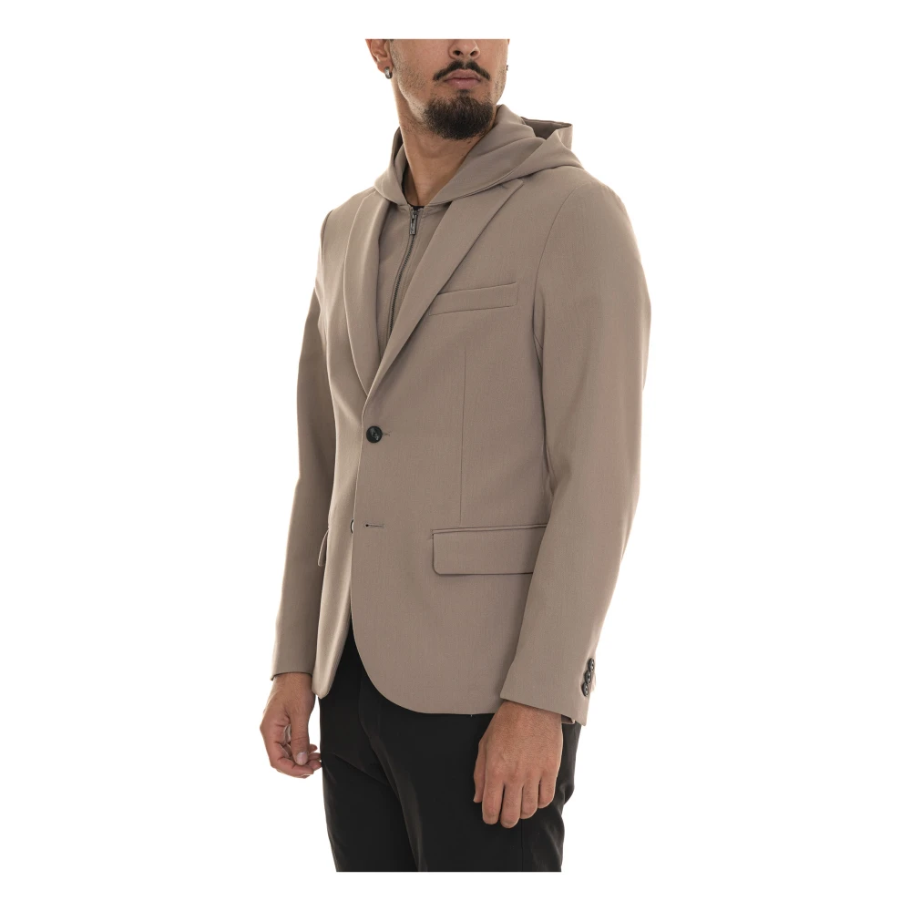 Emporio Armani Jas met hoogwaardige stof en afneembare capuchon Beige Heren
