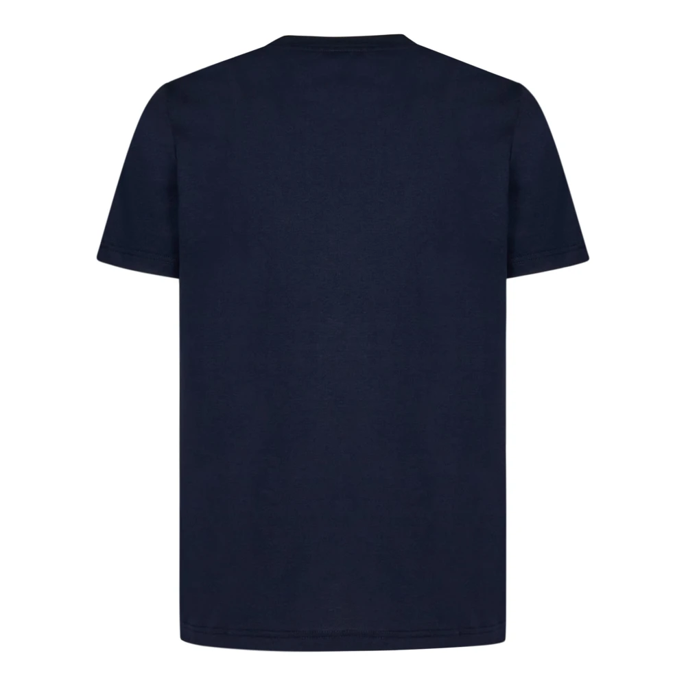Dondup Blauwe Ribgebreide Crew Neck T-shirts en Polos Blue Heren