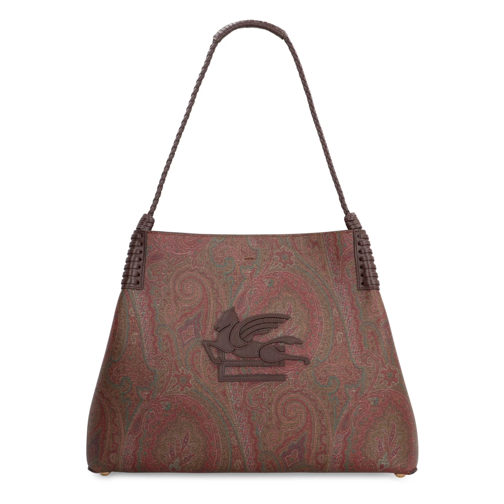 ETRO Paisley Jacquard Tote met leren details Brown Dames