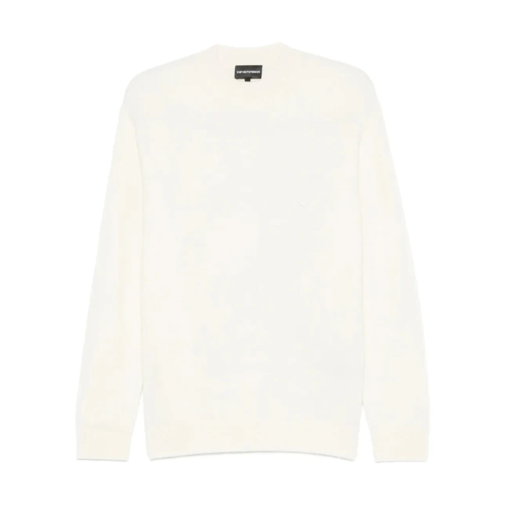 Emporio Armani Herr Vit Stickade Tröjor M, Stickat