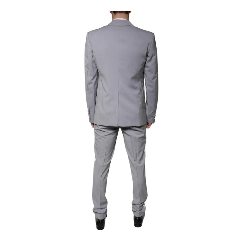 Dolce & Gabbana Grijze Slim Fit 3-delig Pak Gray Heren
