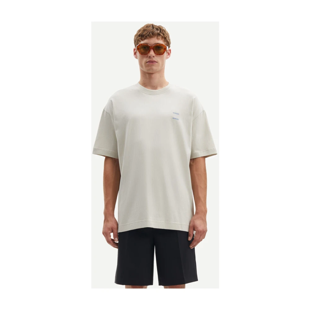 Samsøe Ruimvallend Bedrukt T-shirt Beige Heren