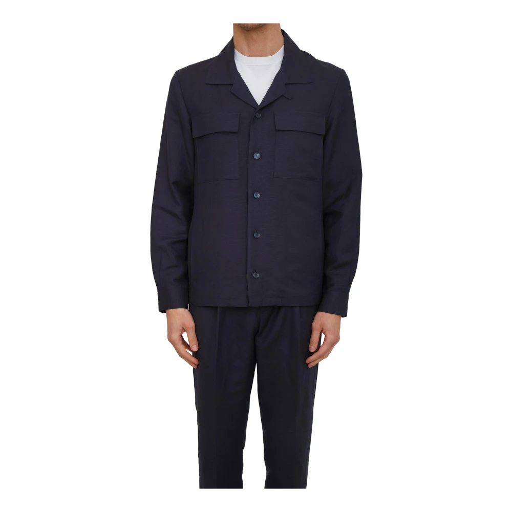 Antony Morato Mannelijk Blauw Overhemden Heren, S, Linnen, Camicia Manica Lunga