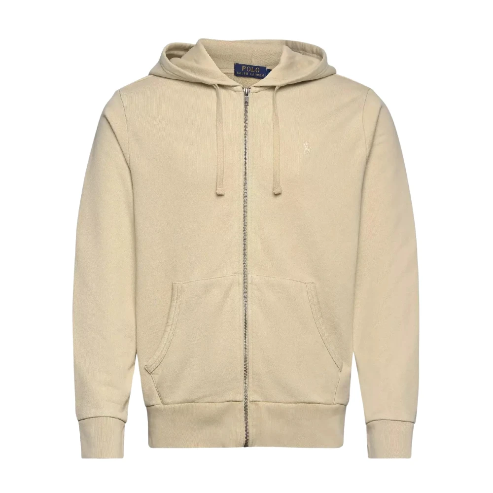 Beige hettegenser med logo