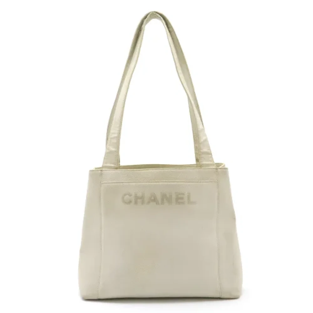 Chanel Vintage Pre-owned Leather totes White Dames