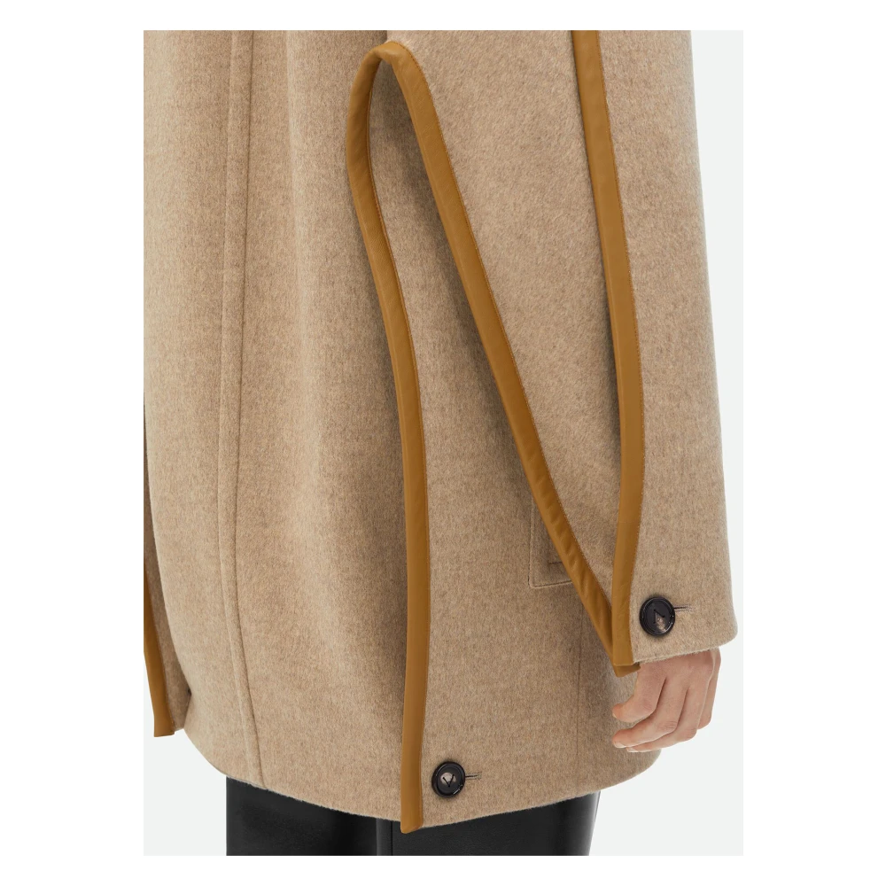 Bottega Veneta Beige Wol Double-Face Jas Beige Dames