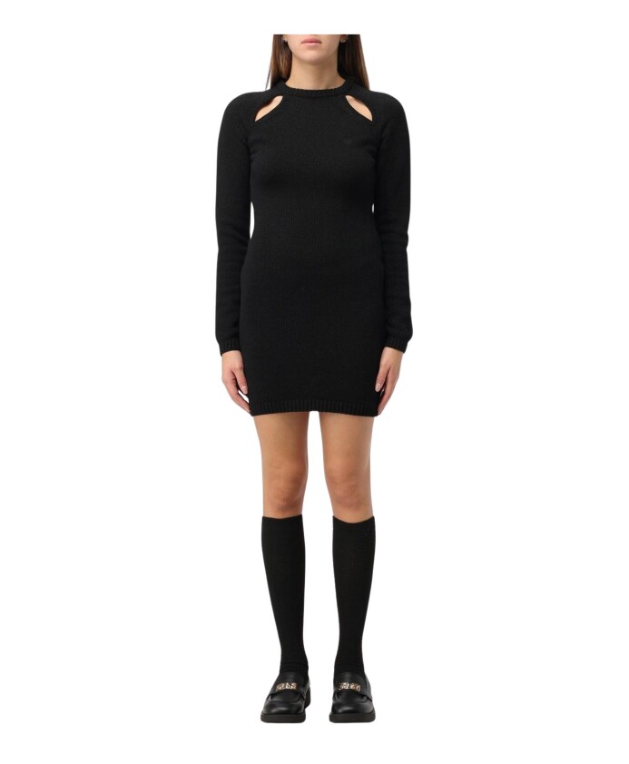 robe-mini-en-tricot-noir