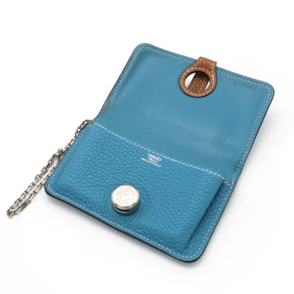 Hermès Vintage Pre-owned Leather wallets Blue Dames