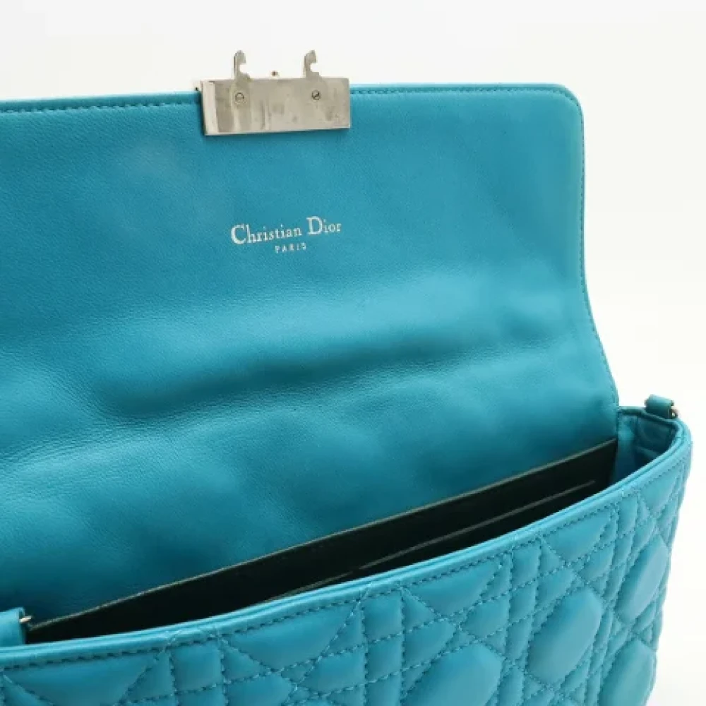 Dior Vintage Pre-owned Leather wallets Blue Dames