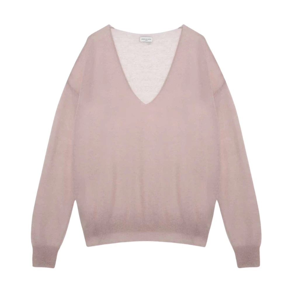 Dries Van Noten V-ringad Topp Pink, Dam