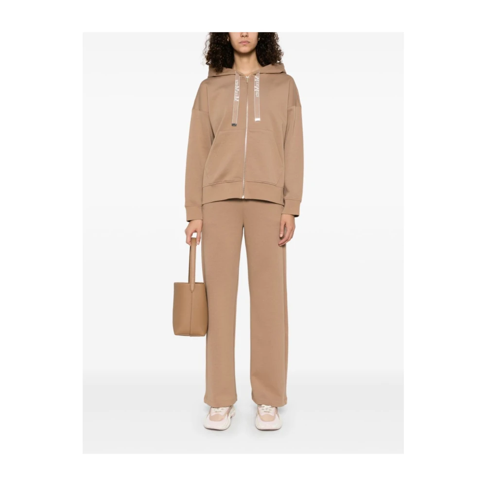 Max Mara Kameelbruine hoodie met ritssluiting aan de voorkant Brown Dames
