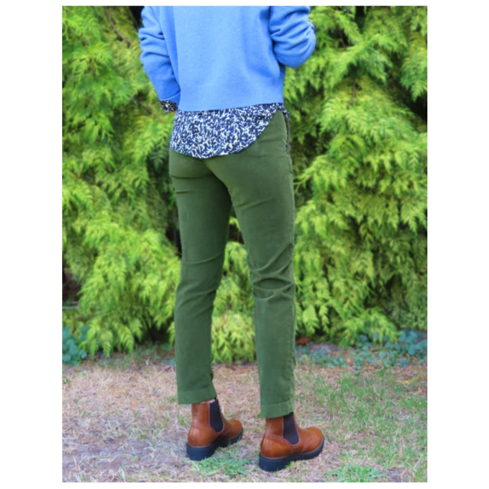 Mason's Slimme New York Fluweel Broek Green Dames