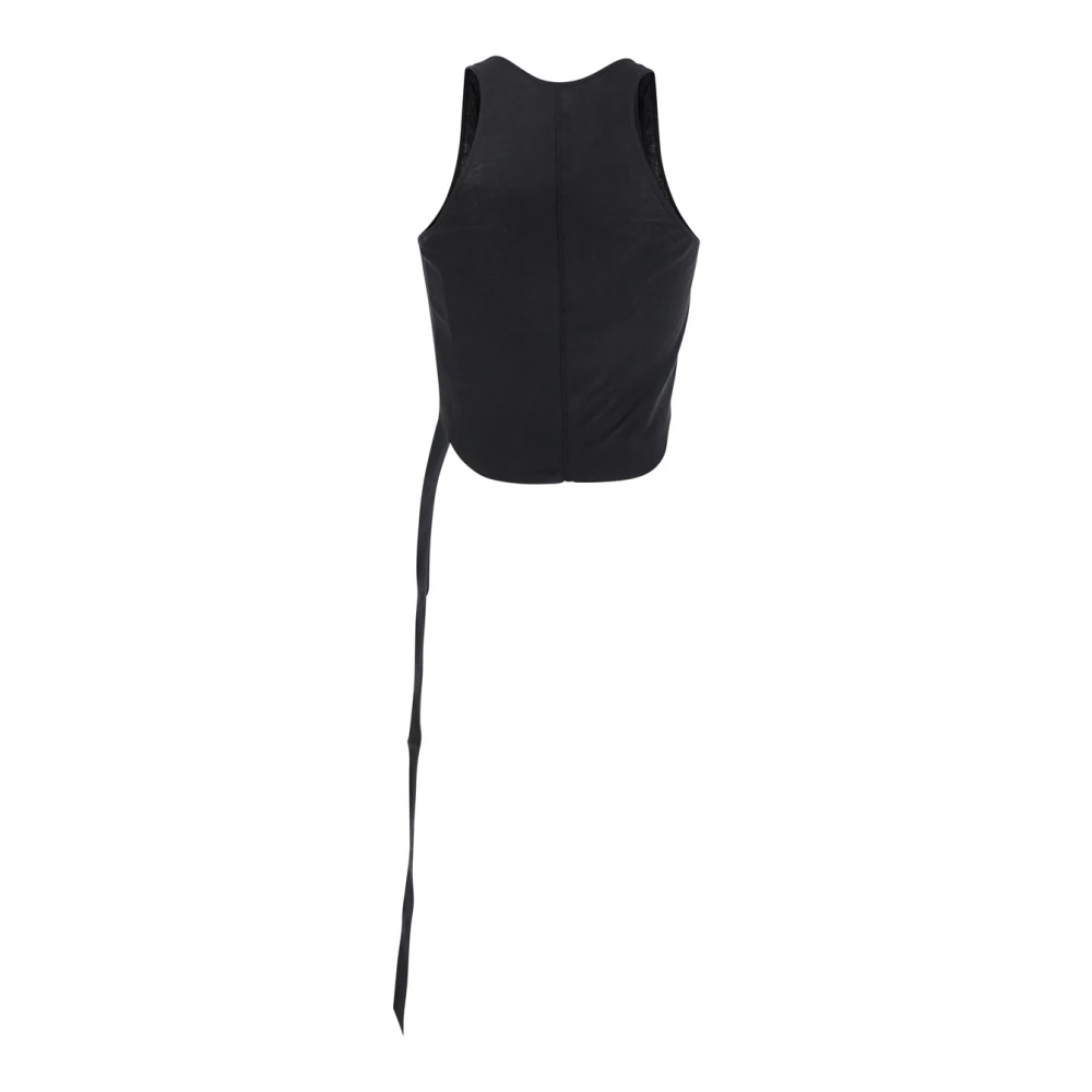 Rick Owens Zwarte Racerback Top met Oversized Band Black Heren