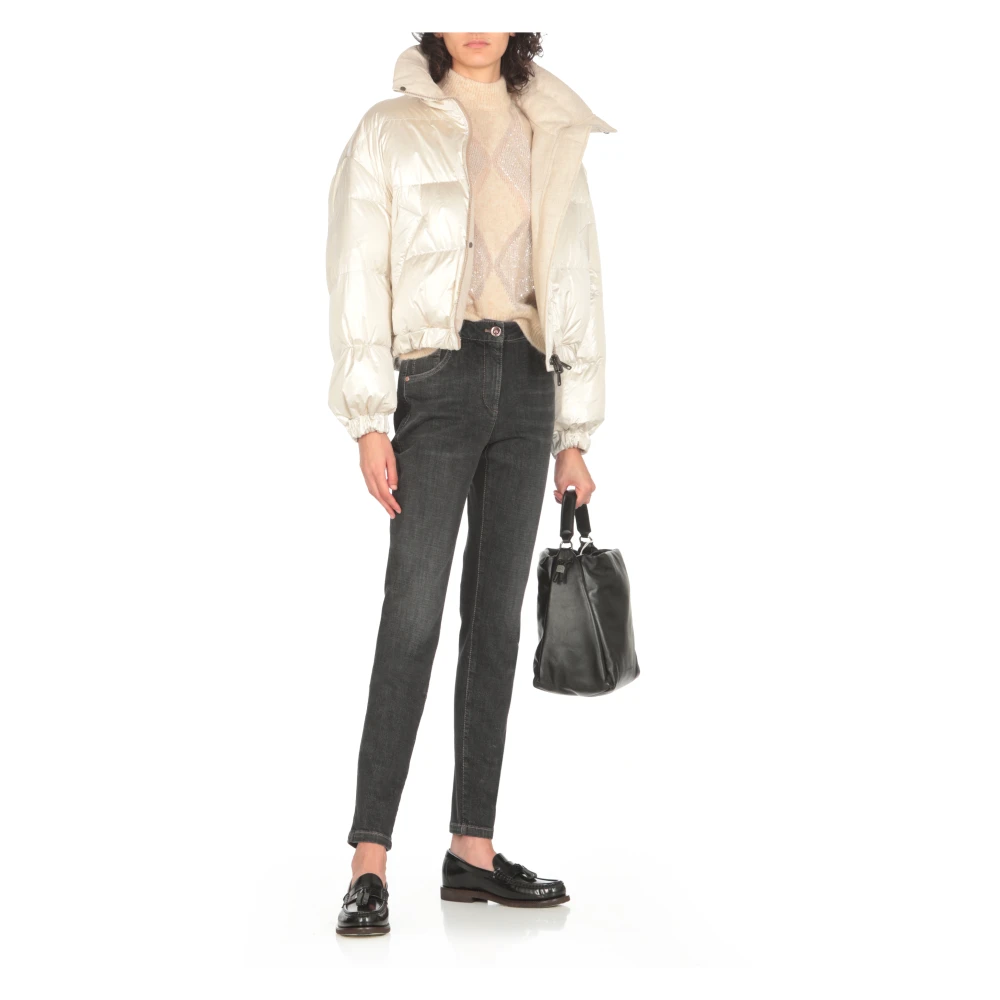 BRUNELLO CUCINELLI Paillet Wol Mohair Trui Vrouw Beige Dames
