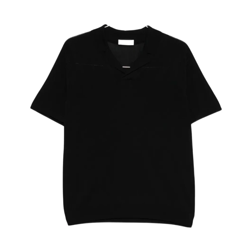 Roberto Collina Men's Black Polo Ss - Polo Shirts - L - Tops