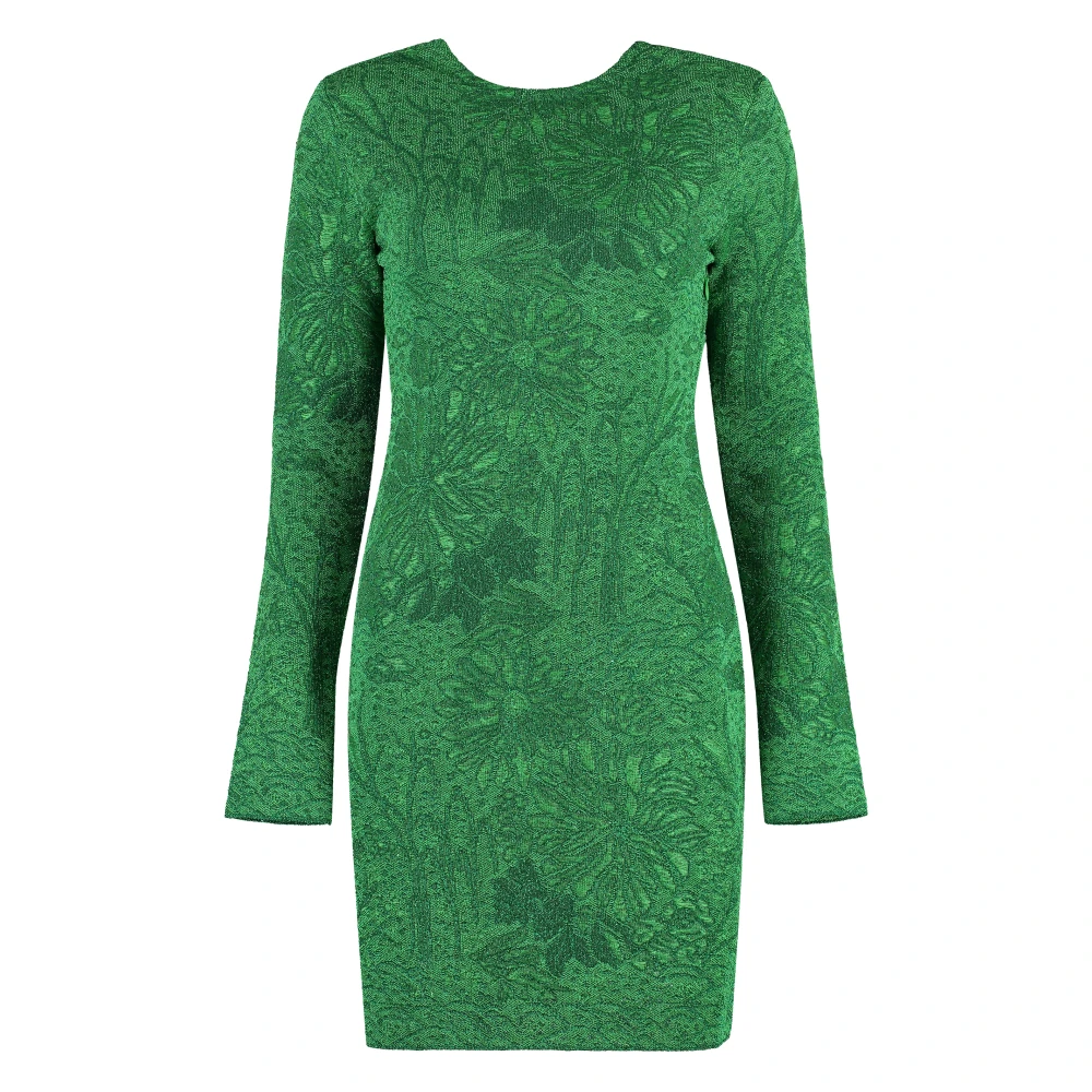 Givenchy Blommig Jacquard Mini Klänning Green, Dam