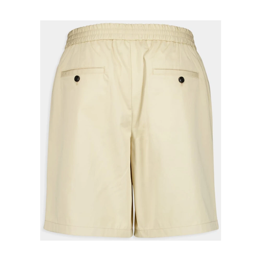 Ami Paris Katoenen shorts met trekkoord Beige Heren