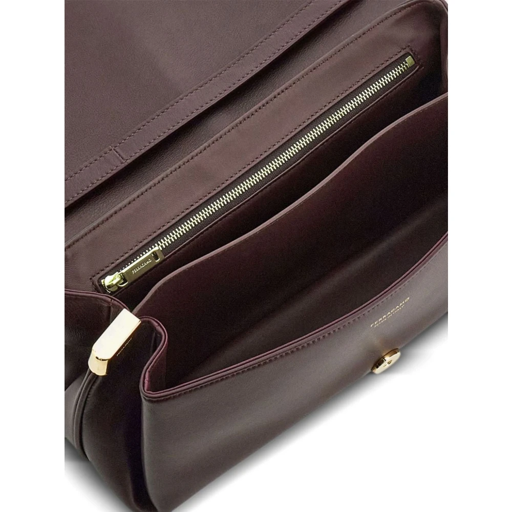 Salvatore Ferragamo Bordeaux Schoudertas met Klep Red Dames