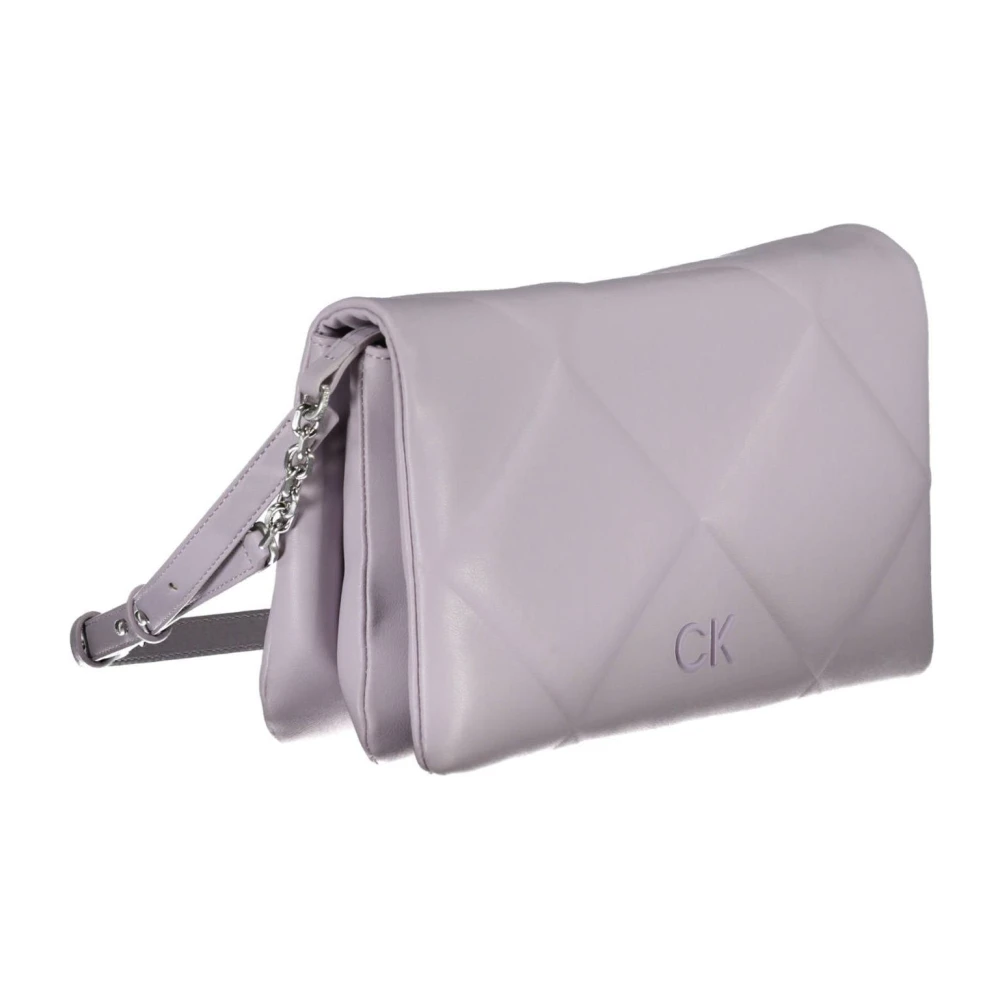Calvin Klein Paarse Schoudertas met Clip Sluiting Purple Dames