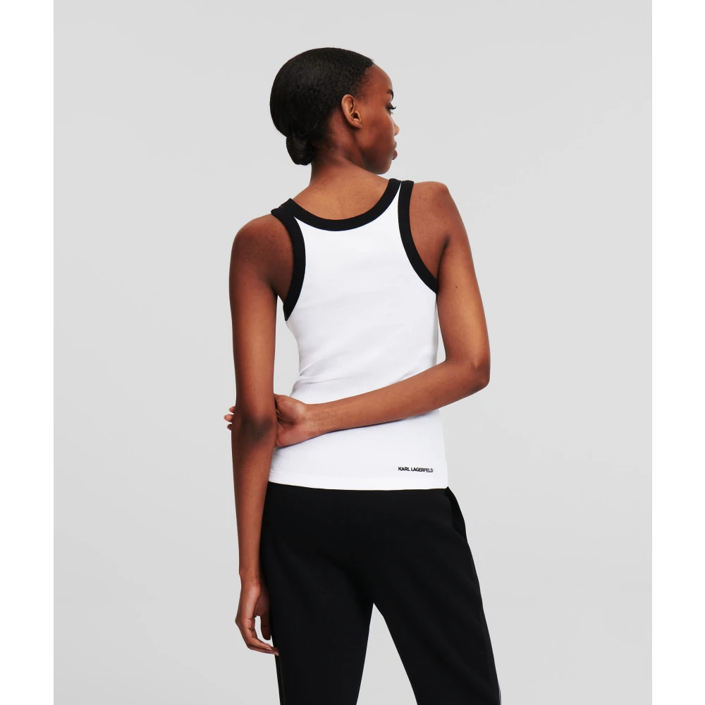 Karl Lagerfeld Dames T-shirt met contrastafwerking White Dames