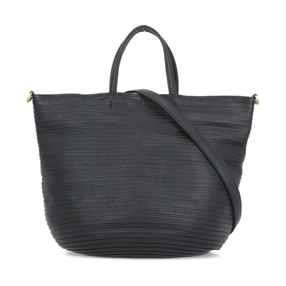 Majo Zwarte leren schoudertas voor vrouw Black Dames