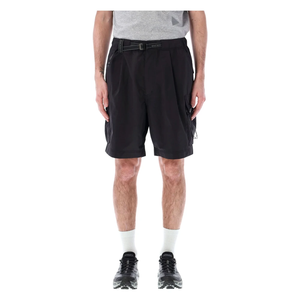 And Wander Zwarte Cargo Shorts Ss24 Black Heren