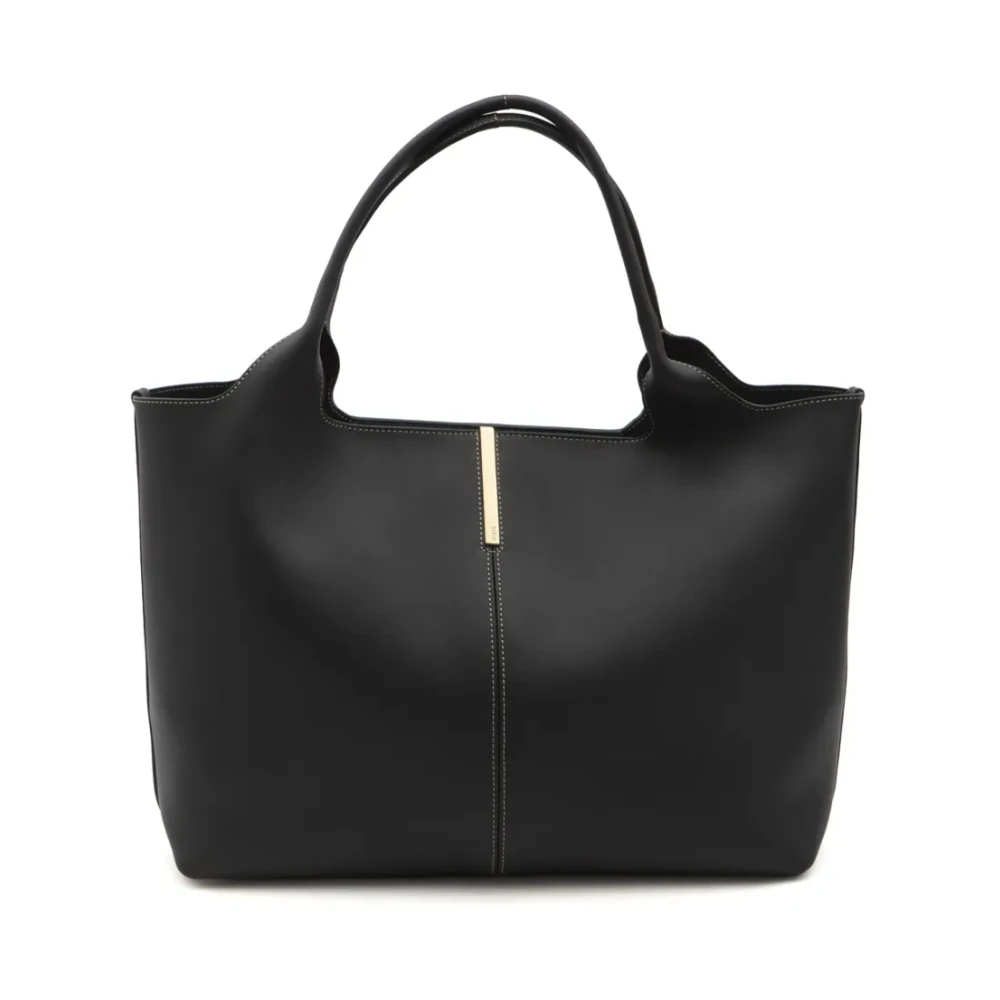 Tod's Black Shopping Bags, Female, One Size, Shopping Bag With Metal Bar