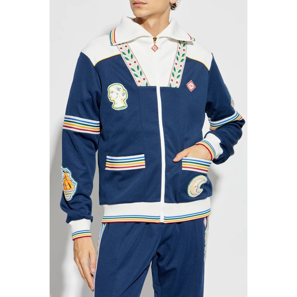 Casablanca Ritssluitingssweatshirt Blue Heren