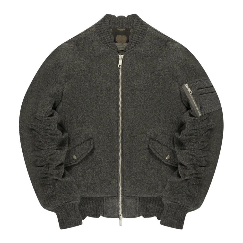 Giorgio Brato Verweerde Japanse Nylon Bomber Jas Gray Heren