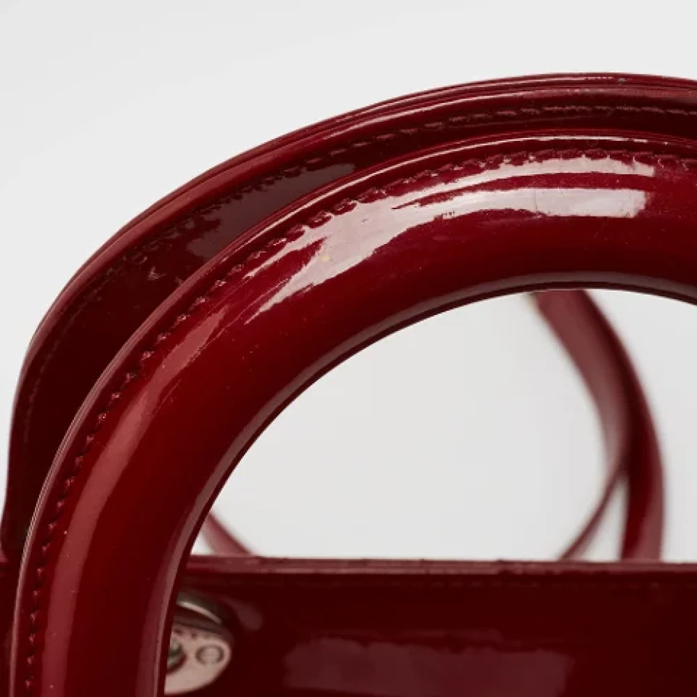 Dior Vintage Pre-owned Leather handbags Red Dames