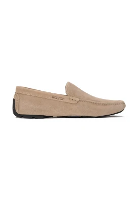 Herr beige moccasiner