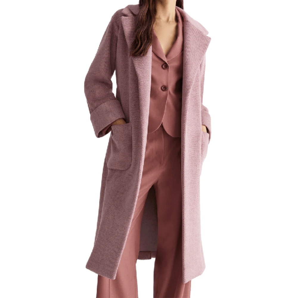 Liu Jo Roze Chevron Jas met Lurex Details Pink Dames
