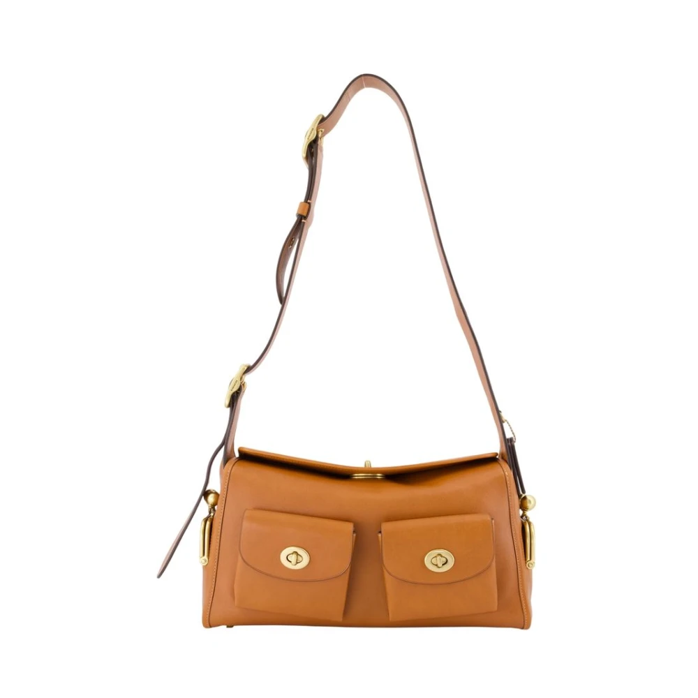 Coach Brown Turnlock Haversack Bag - Female - Shoulder Bags - One Size - Bags