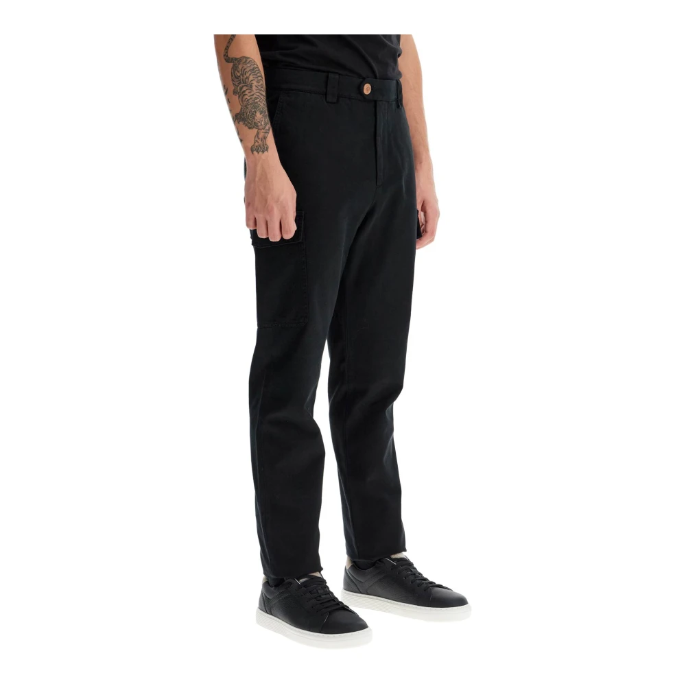 BRUNELLO CUCINELLI Cargo Gabardine Broek Black Heren