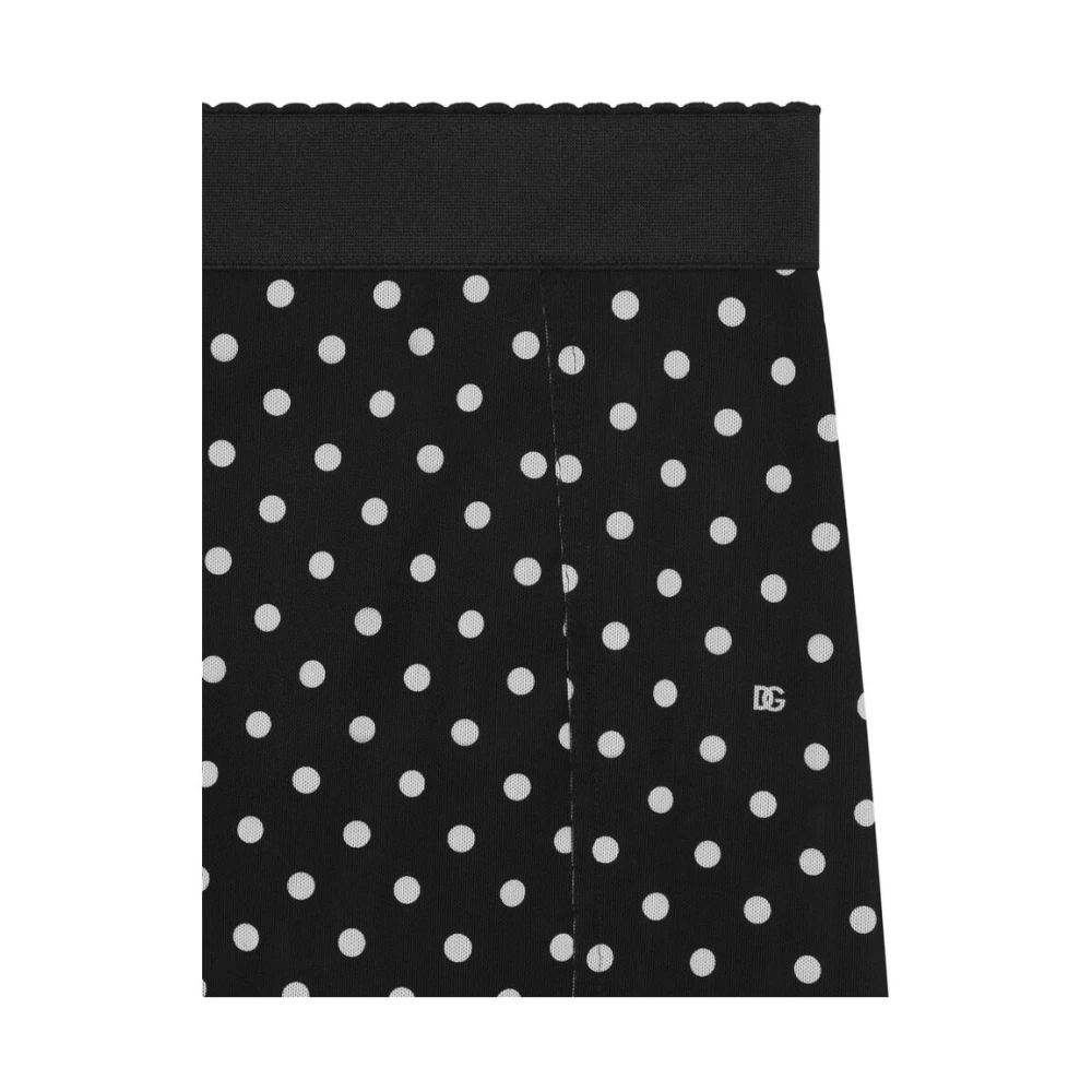 Dolce & Gabbana Polka Dot Elastische Taille Potlood Rok Black Dames