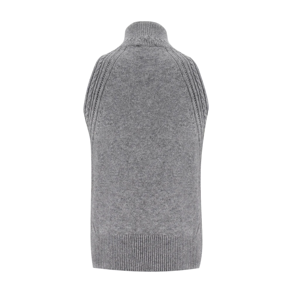 Ermanno Scervino Bloemenkant Mouwloze Top Gray Dames