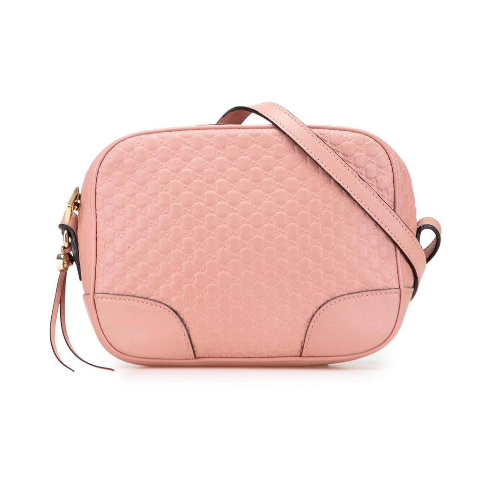 Gucci Vintage Women's Pink Vintage Cross Body Bags, One Size, Pre-Owned Embossed Leather Camera Bag