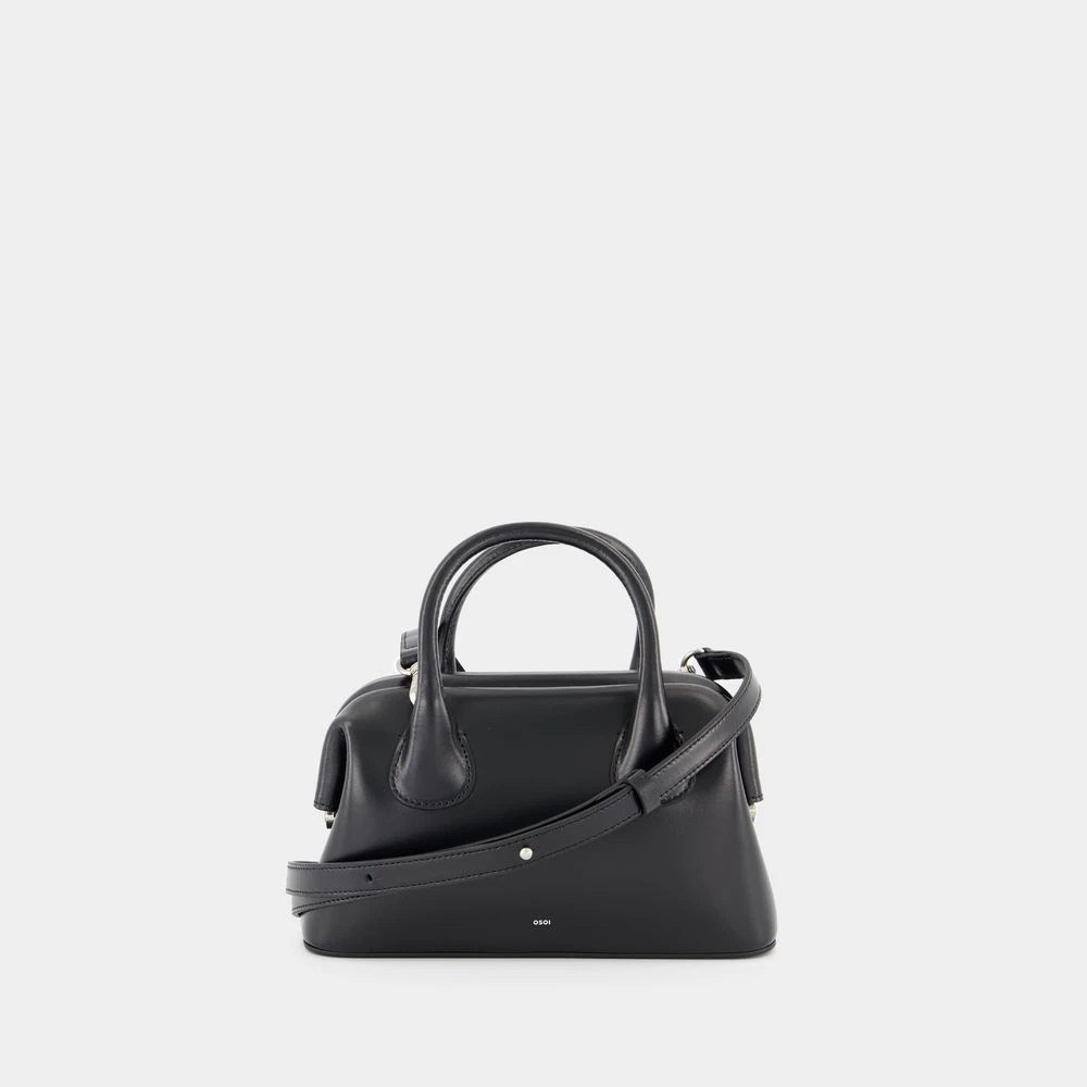 Osoi Zwarte leren mini-tas met twee handvatten Black Dames