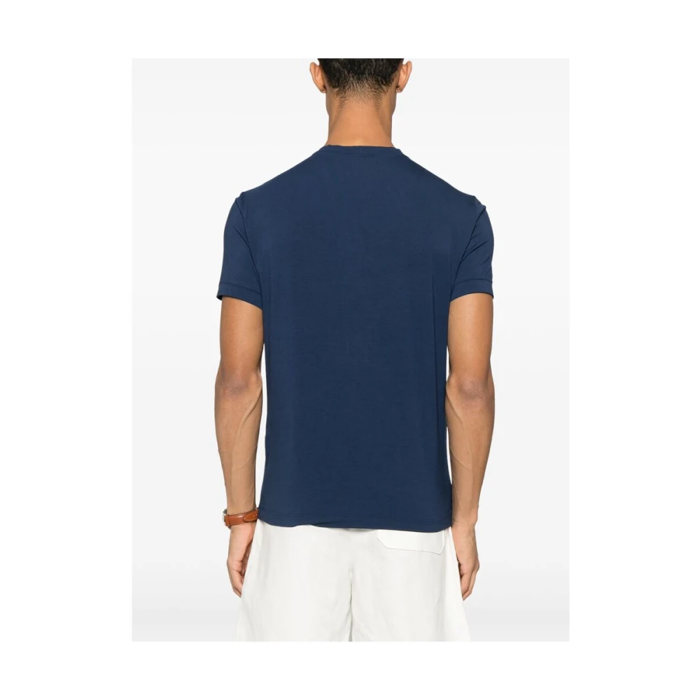 Giorgio Armani Navy Blue Crew Neck T-shirt Blue Heren