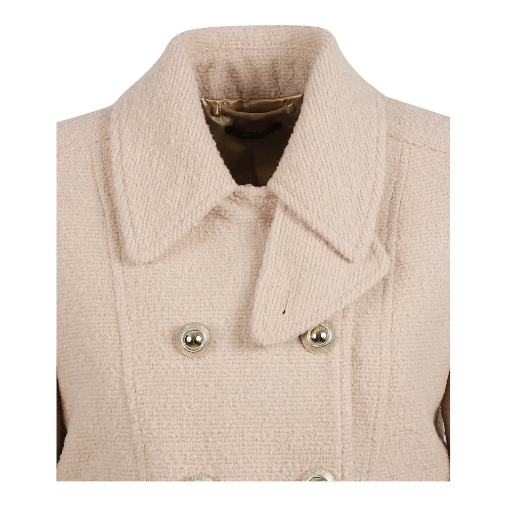 Tom Ford Boucle Double Breasted Chasseur Jas Beige Dames