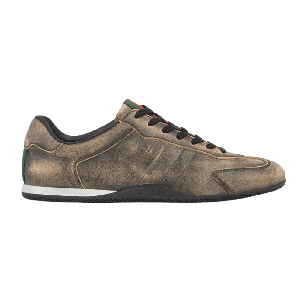 Gucci Web-detail Logo Sneaker Heren Schoenen Beige