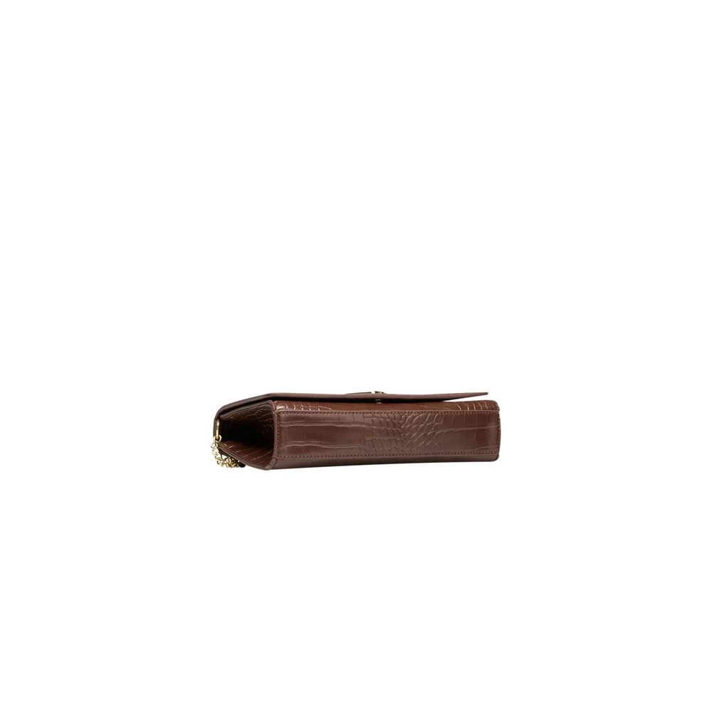 Love Moschino Bruine Polyethyleen Schoudertas met Ketting Brown Dames