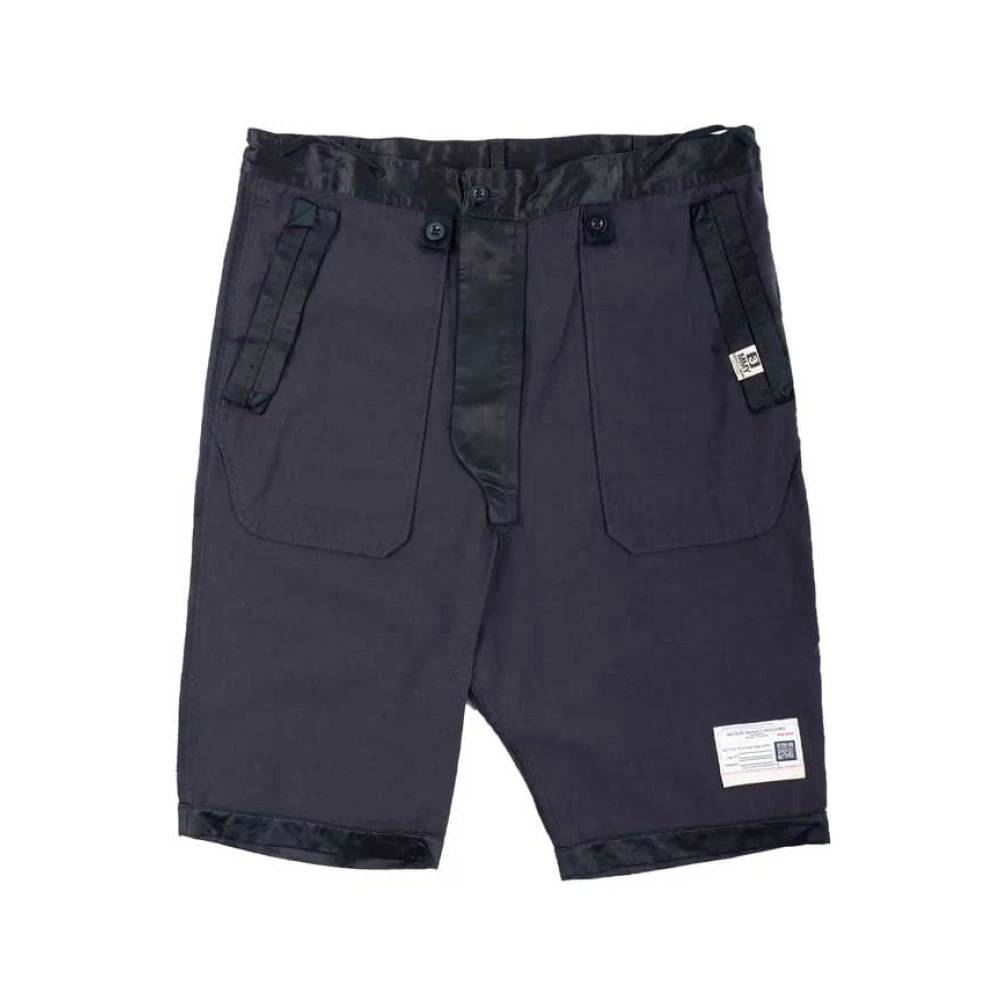 Mihara Yasuhiro Zwarte Logo Patch Bermuda Shorts Black Heren