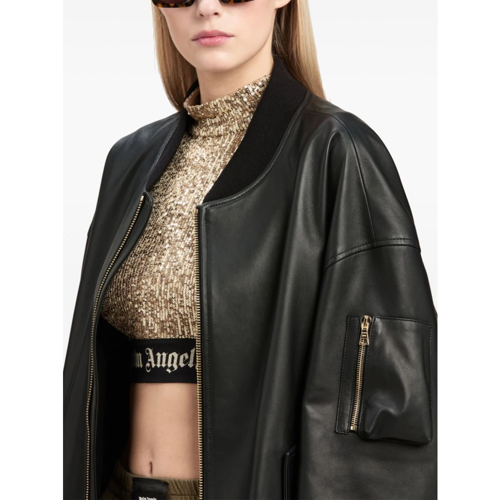 Palm Angels Zwarte Jassen voor een Stijlvolle Look Black Dames